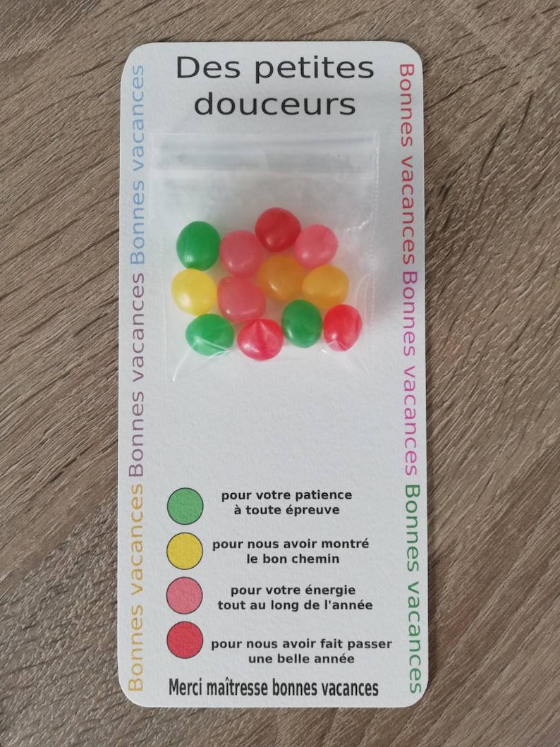 carte merci maitresse bonbons image 1