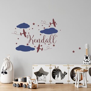 Name Wall Decal Baby Nursery Wall Decal Name Nursery Vinyl Decal Clouds Wall Decor Stickers Decal Stars Art Decor S134