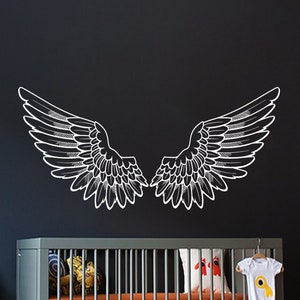 Angel Wings Wall Decal Vinyl Sticker Decals Mural Bedroom Bird God Big ...