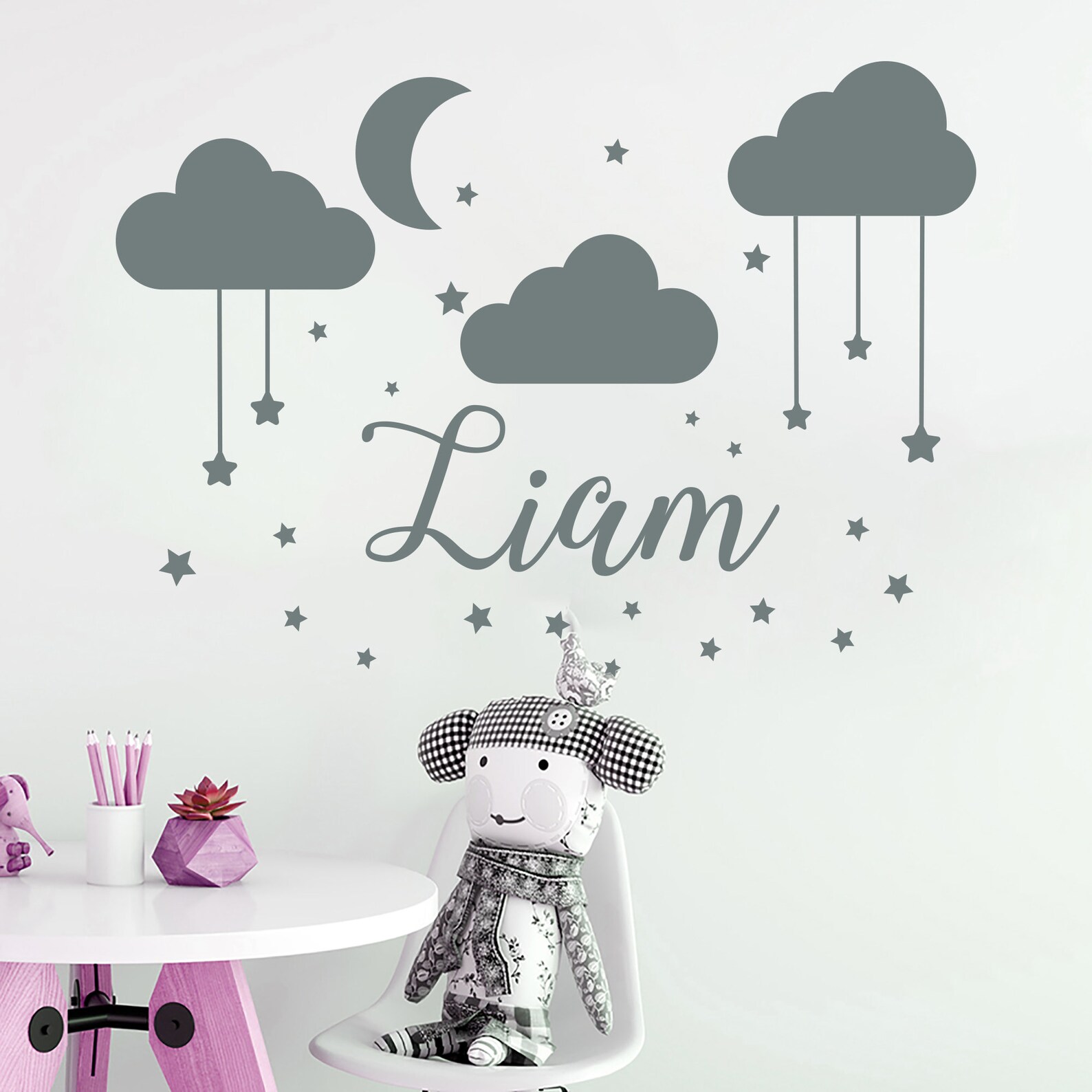 Name Wall Decal Baby Nursery Wall Decal Boy Name for Son's Etsy