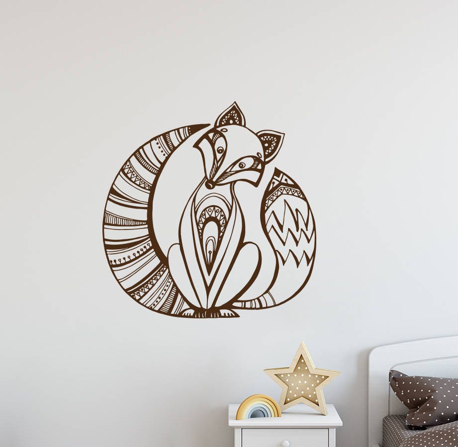 Fox Wall Decals Woodland Fox Vinyl Decals Animal Wall Decal Etsy