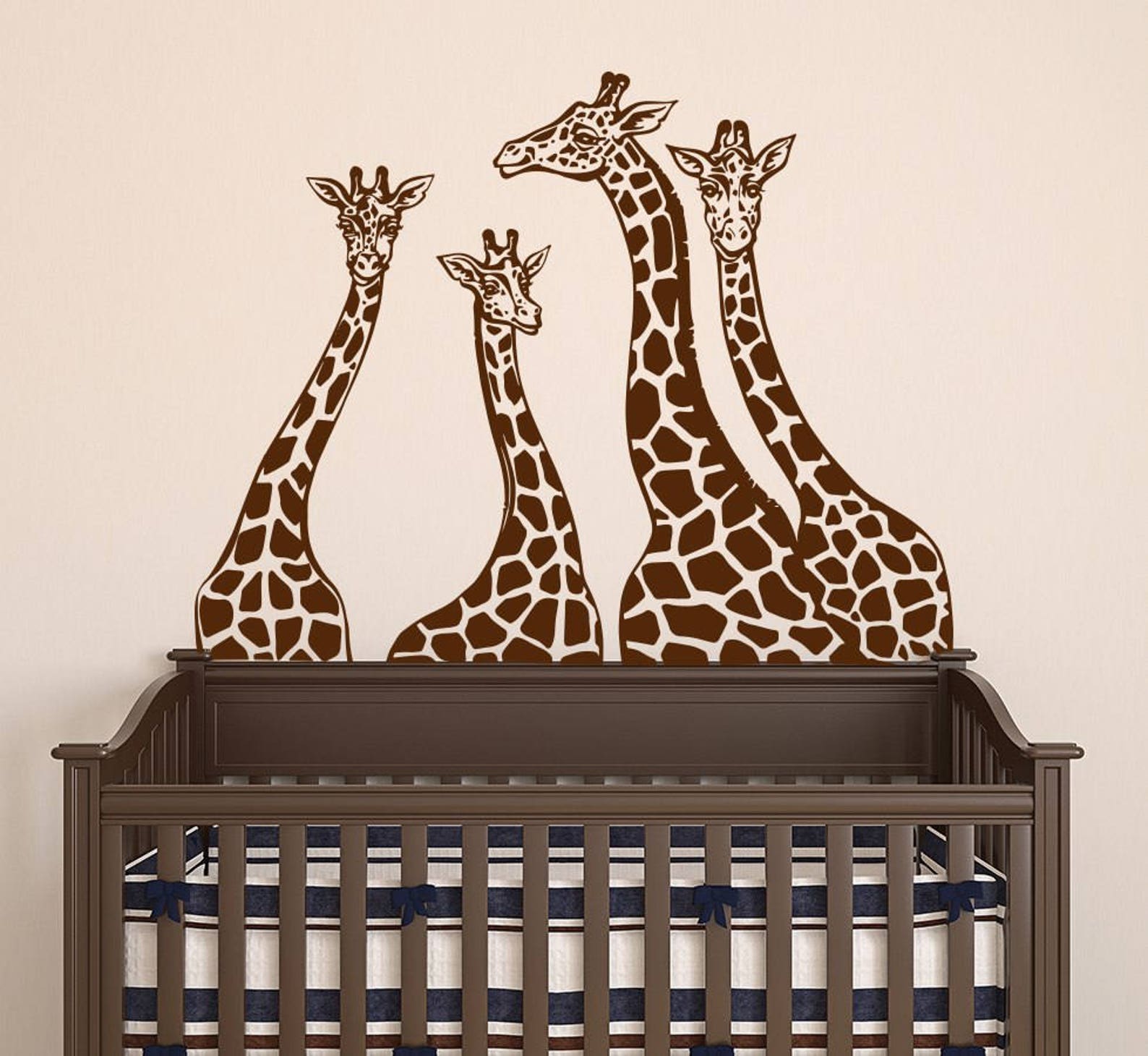 Giraffe Wall Decals Giraffe Family Wall Stickers Animal Etsy