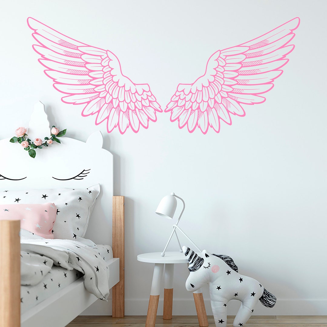Angel Wings Wall Decal Vinyl Sticker Decals Mural Bedroom Bird God Big ...