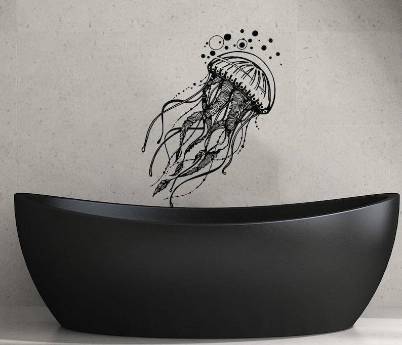 Jellyfish Wall Decals Bathroom Sea Ocean Animal Decal Jelly Etsy