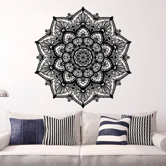 Mandala Wall Decal Bohemian Art Indian Pattern Decor Vinyl | Etsy