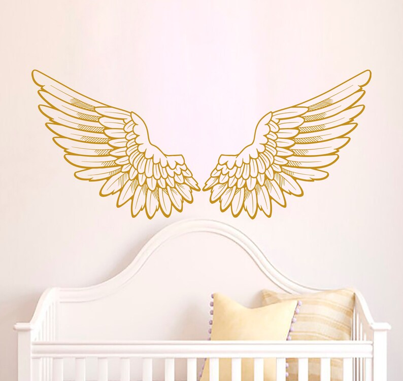 Angel Wings Wall Decal Vinyl Sticker Decals Mural Bedroom Bird God Big ...