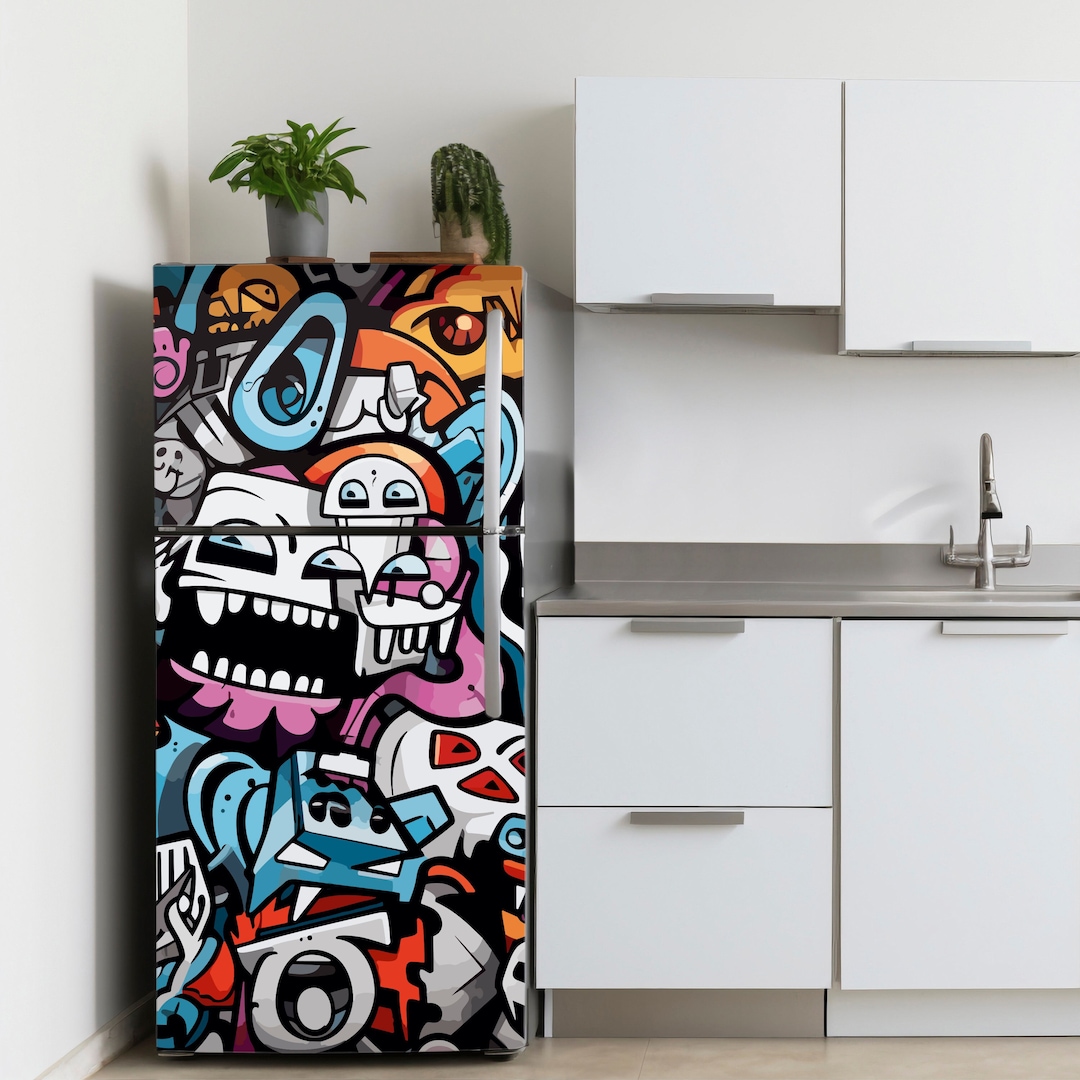 Tulup Etiqueta Engomada Del Refrigerador Cubierta 70x190 Cm Película  Autoadhesiva Pared Pegatinas Cubierta Del Refrigerador Decoración, image size:1080x1080