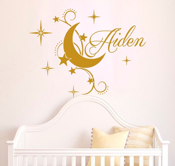 Boy Name Wall Decal Baby Nursery Wall Decal Name Nursery Vinyl Etsy