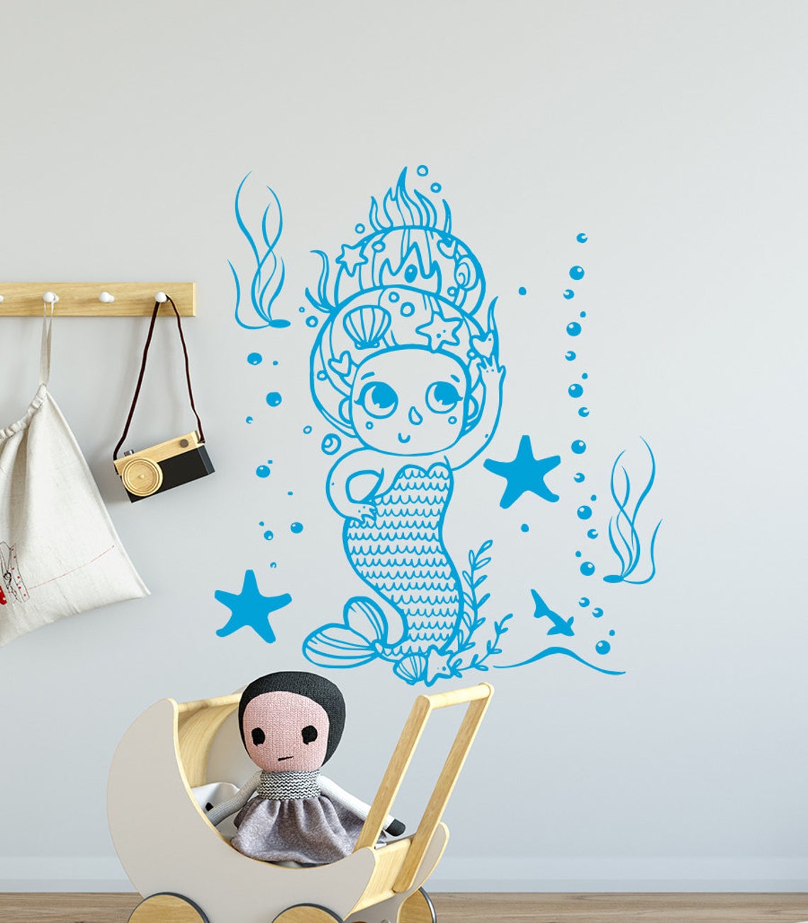 Mermaid Wall Decals Vinyl Decal Sea Ocean Wall Art Decor | Etsy