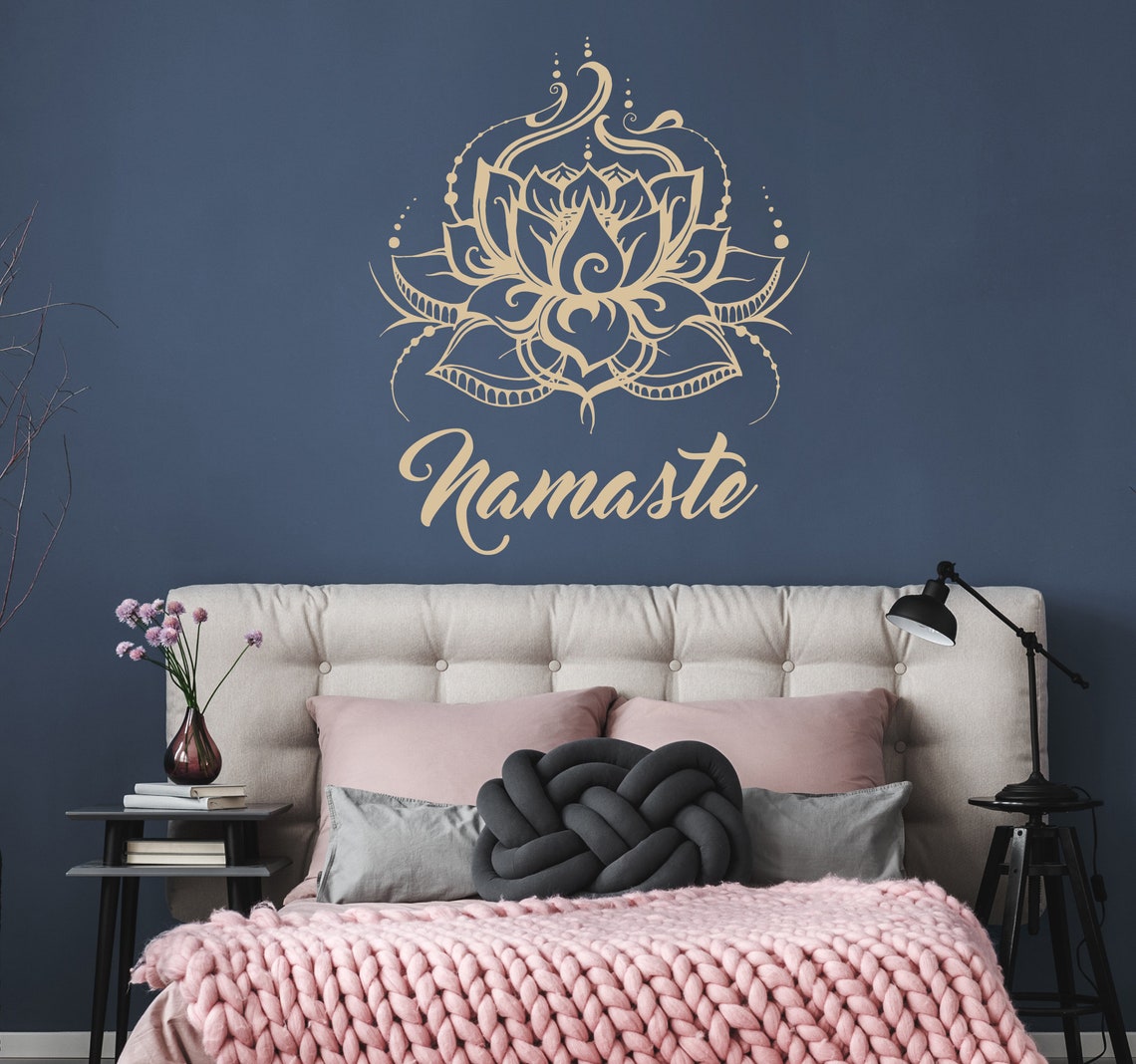 Lotus Wall Decal, Namaste Decals, Bohemian Decor, Yoga Wall Decal ...