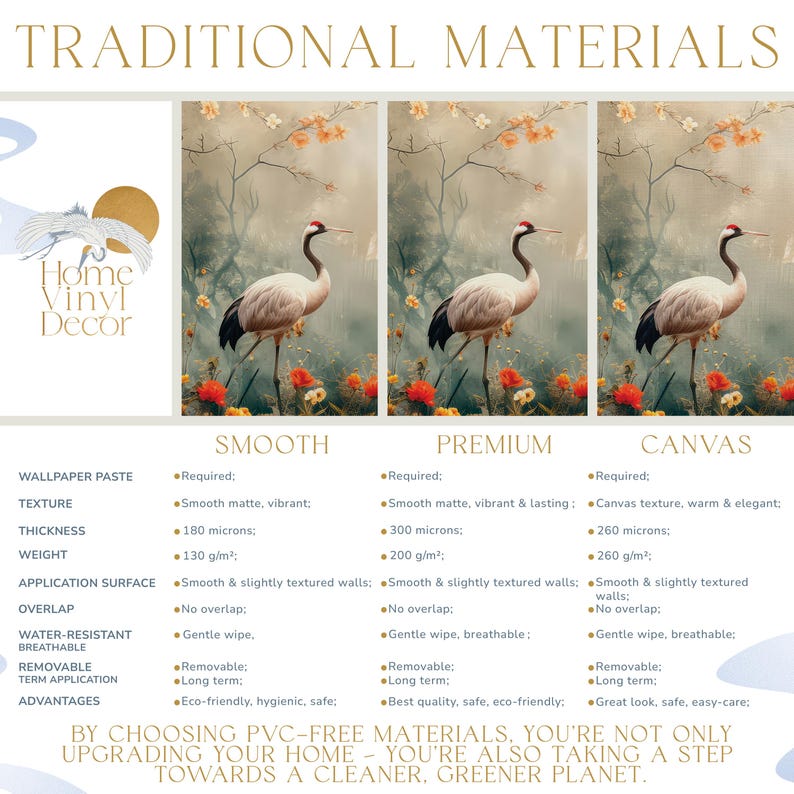 The image is a collage of three images featuring a crane standing in a field of flowers. The images are arranged in a way that showcases the crane and the surrounding flowers, with each image having a different texture and color scheme.
