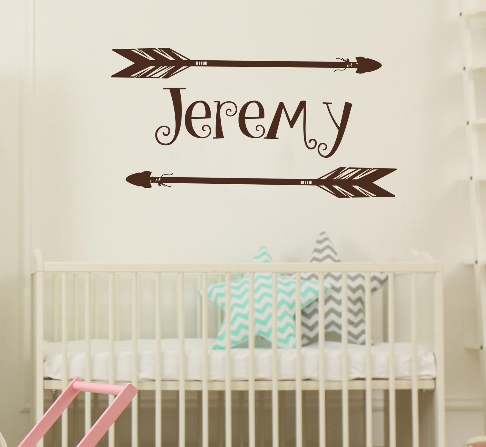 Personalized Name Wall Decal - Boho Nursery Decor - Boy Name Wall Decal ...