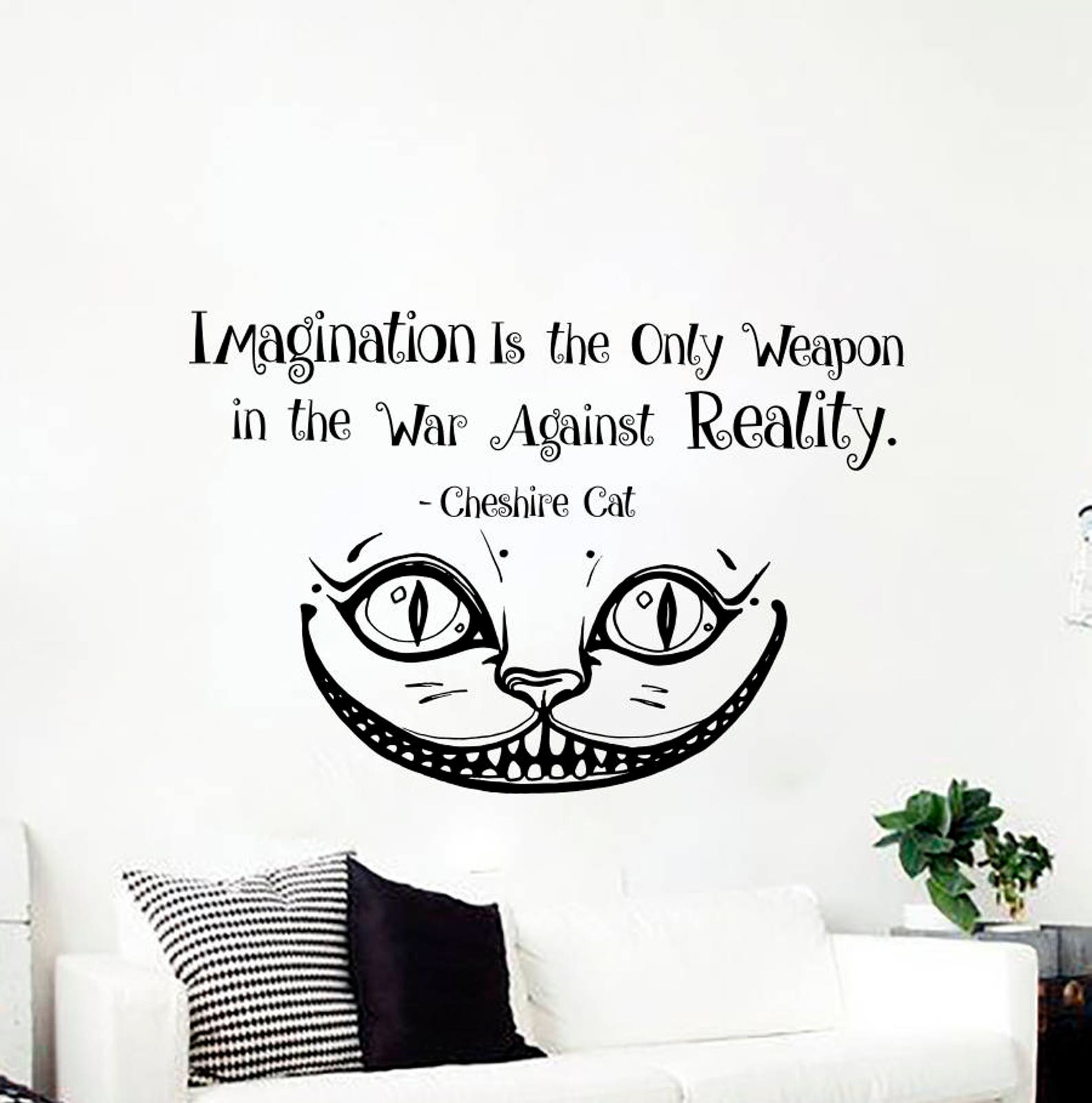 Alice In Wonderland Wall Decal Quote Imagination Is the Only Etsy