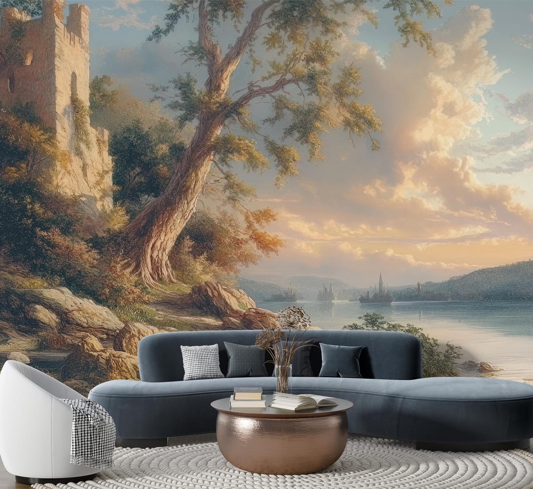 Landscape Wallpaper Mural, Scenic Nature Wall Mural Peel and Stick ...