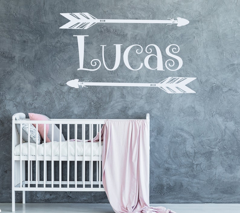 Personalized Name Wall Decal - Boho Nursery Decor - Boy Name Wall Decal ...