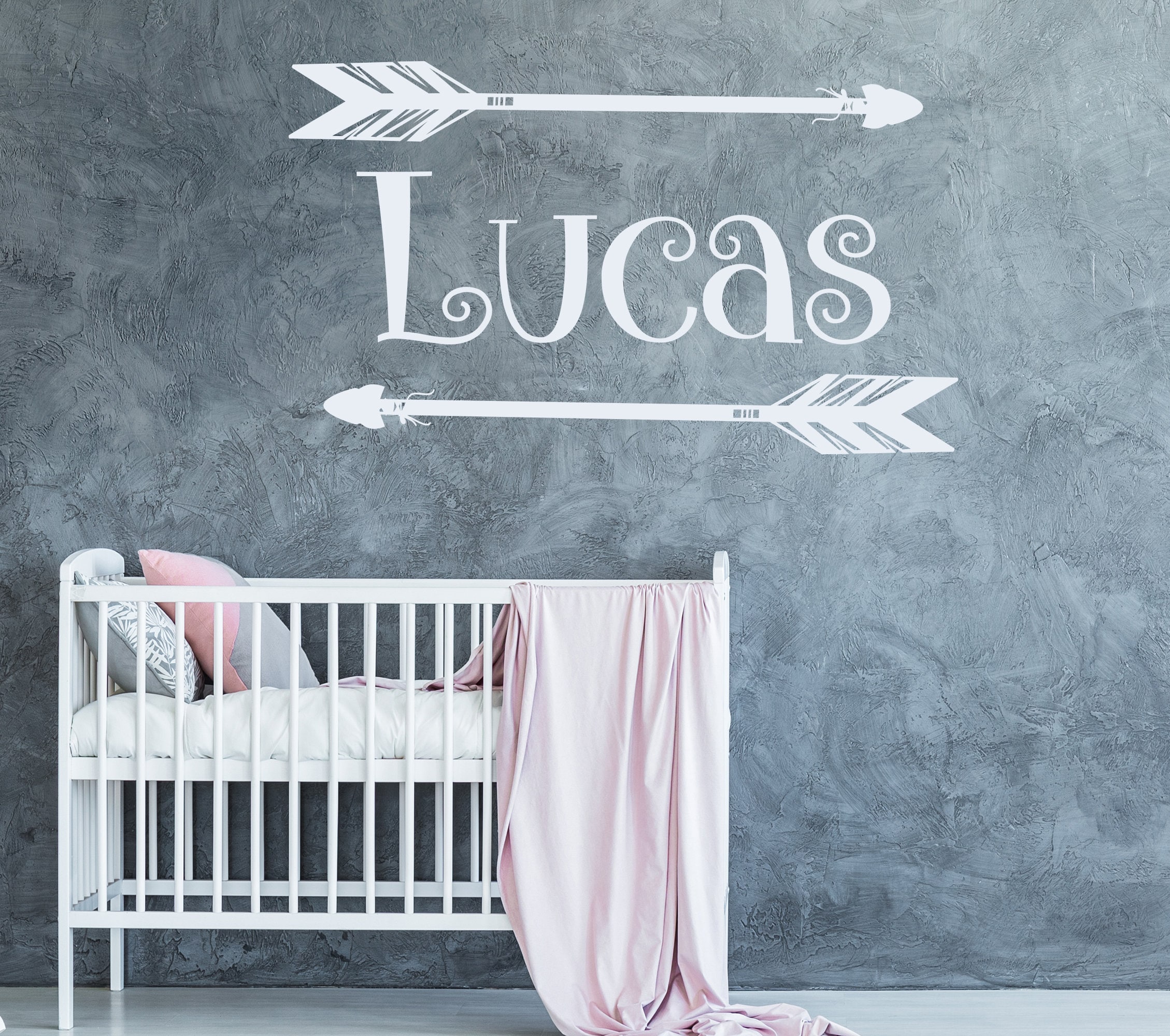 Personalized Name Wall Decal - Boho Nursery Decor - Boy Name Wall Decal ...