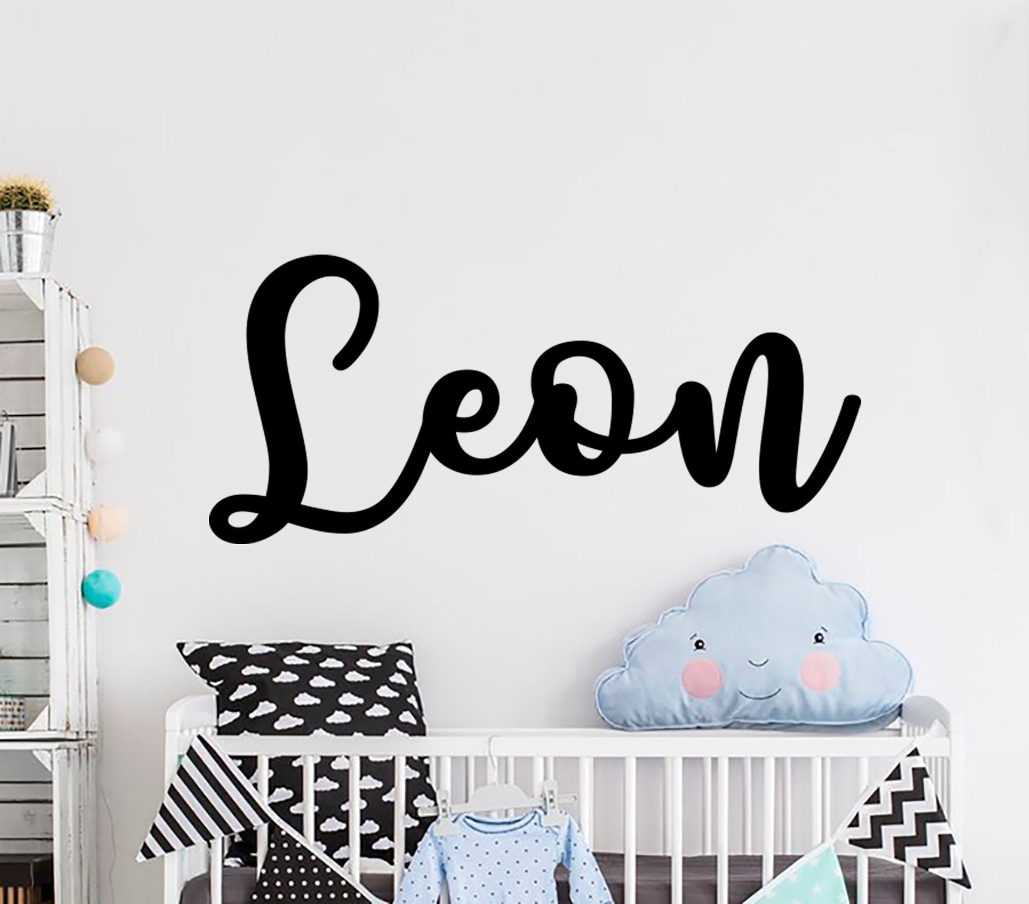 Baby Name Decal Nursery Personalized Name Wall Decal Rustic Etsy