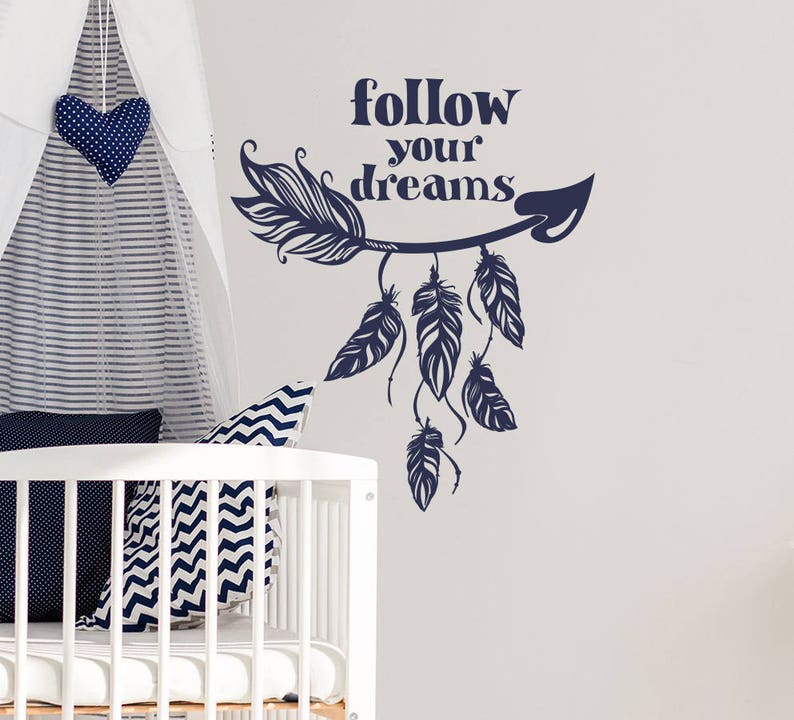 Arrow Wall Decal Follow Your Dreams Wall Decal Quote Boho ...