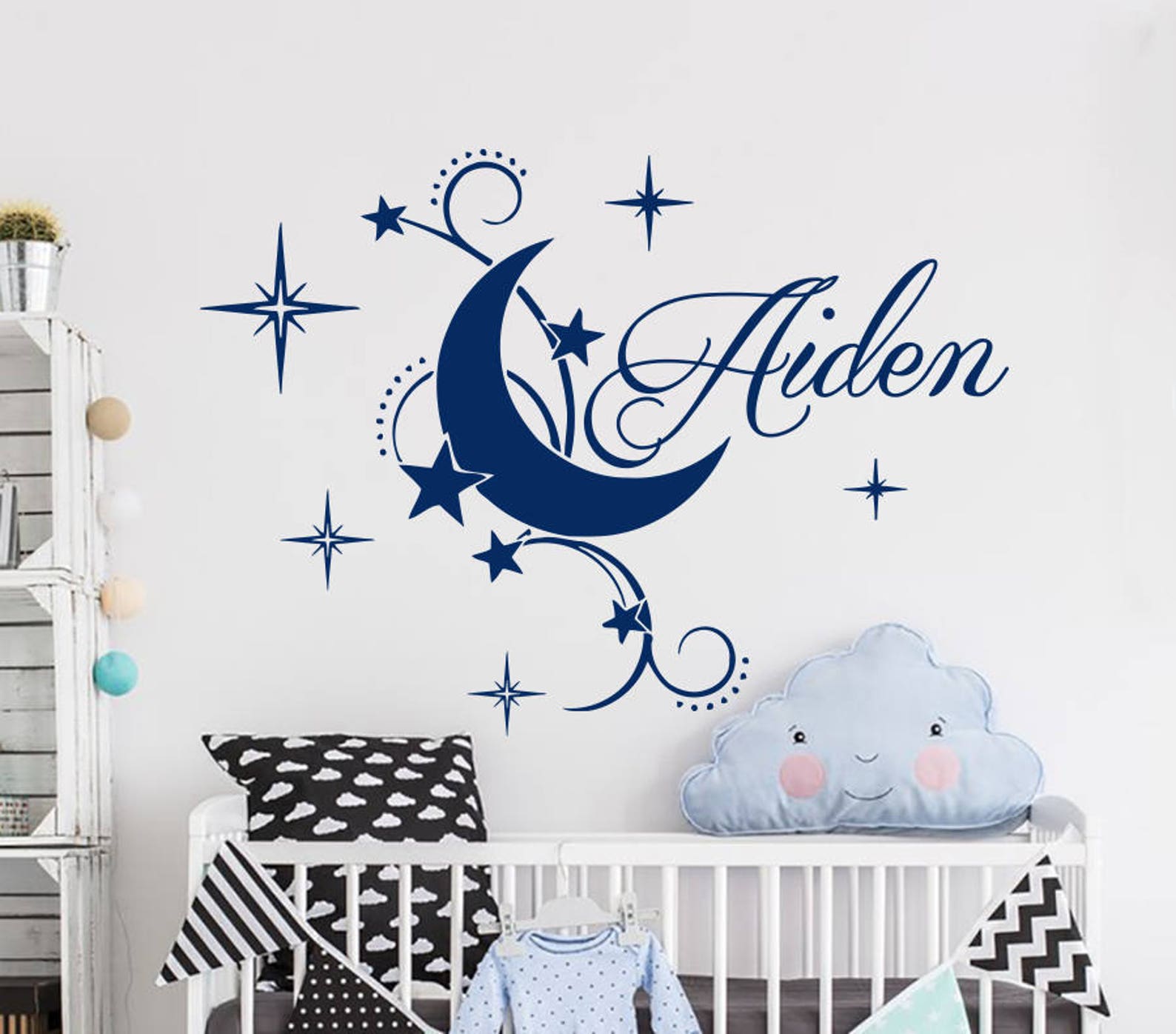 Boy Name Wall Decal Baby Nursery Wall Decal Name Nursery Vinyl Etsy