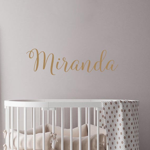 gold name decal nursery personalized girls name wall decal | etsy