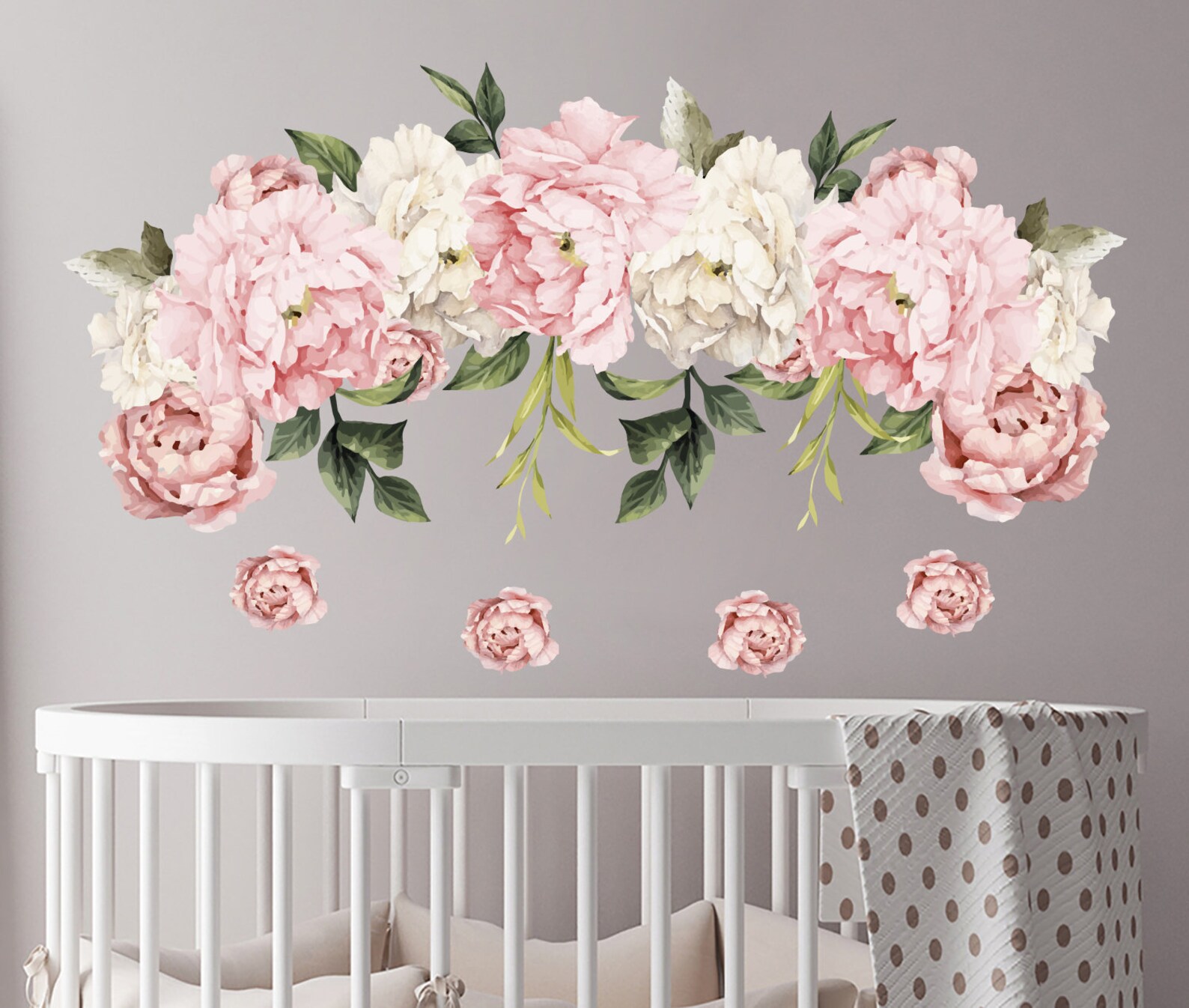 Peony Wall Decals Peony Flowers Sticker Peony Wall Art Peony Etsy