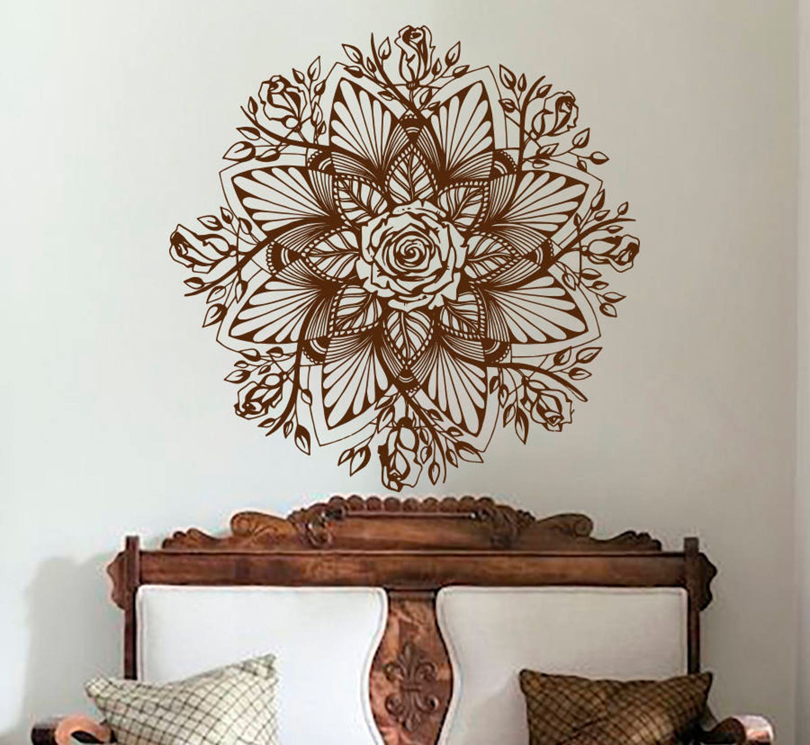 Mandala Wall Decal Mehndi Decor Mandala Wall Art Bohemian Etsy