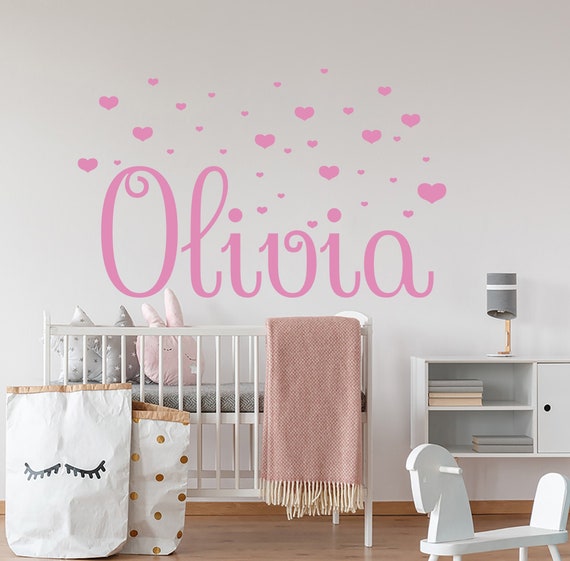 Name Wall Decal Baby Nursery Wall Decal Girl Name Nursery Etsy
