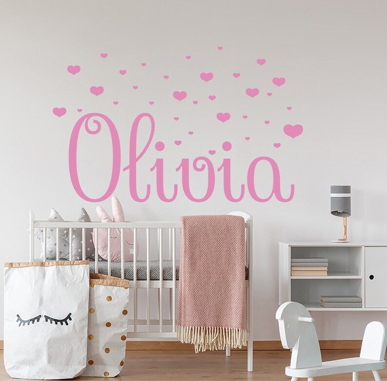 Name Wall Decal Baby Nursery Wall Decal Girl Name Nursery Etsy