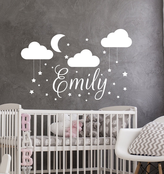 Name Wall Decal Baby Nursery Wall Decal Custom Name for Etsy