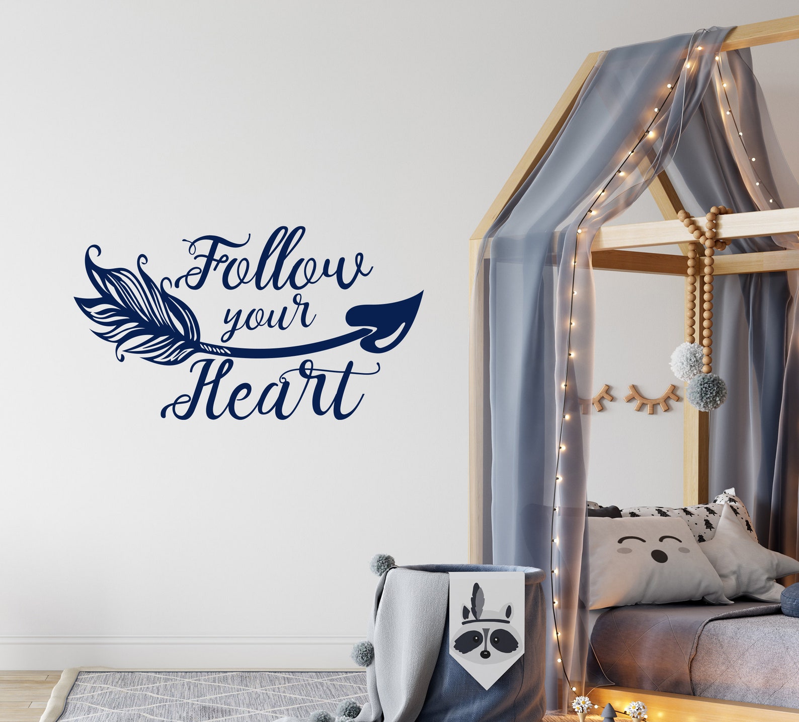 Follow Your Heart Wall Vinyl Decal Nursery Quotes Sticker Bohemian ...