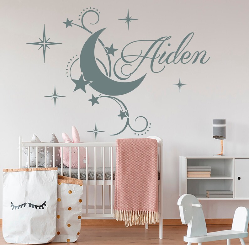 Boy Name Wall Decal Baby Nursery Wall Decal Name Nursery Vinyl Etsy