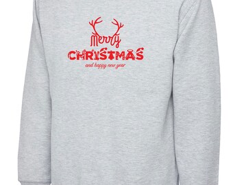 Merry christmas and happy new year sweatshirt jumper sweater shirt gift xmas present unisex top ladies mens womens top trending