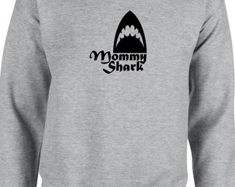 Mommy shark sweatshirt jumper sweater shirt gift ladies mother's day birthday super mom funny top christmas gift for mom mama mother