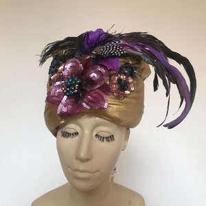 Golden turban. Fun festival headpiece.