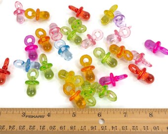 Bulk 100 Medium Pacifiers (1 1/4&quot;) - Binky, Bird Toy Parts, Sugar Glider Toys, Baby Shower, Party Favor