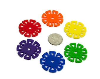 48 Small Plastic Daisy Wheel 1 1/2" - Bird Toy Parts Sugar Glider Toy Part Kid's Crafts