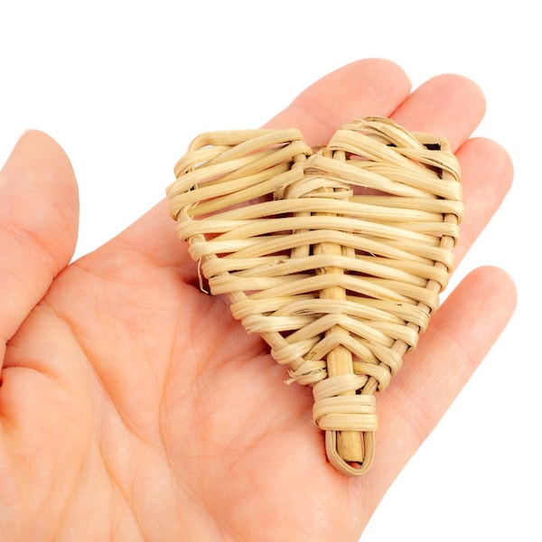 10 Natural Vine Hearts Mini Sized - Bird Toy Part