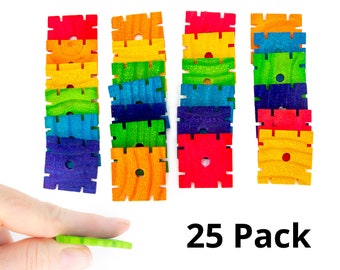 25 Super Skinny Notched Chippers 1/8 " Thick  Wood  - Bird Toy Part
