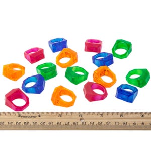 48 Large Crystal Novelty Rings - Party Favors, Bird Toy Parts & Sugar Glider Accessories