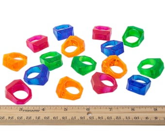 48 Large Crystal Novelty Rings - Party Favors, Bird Toy Parts & Sugar Glider Accessories