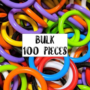 Colorful Plastic Rings - 1.5 inch diameter - Set of 100