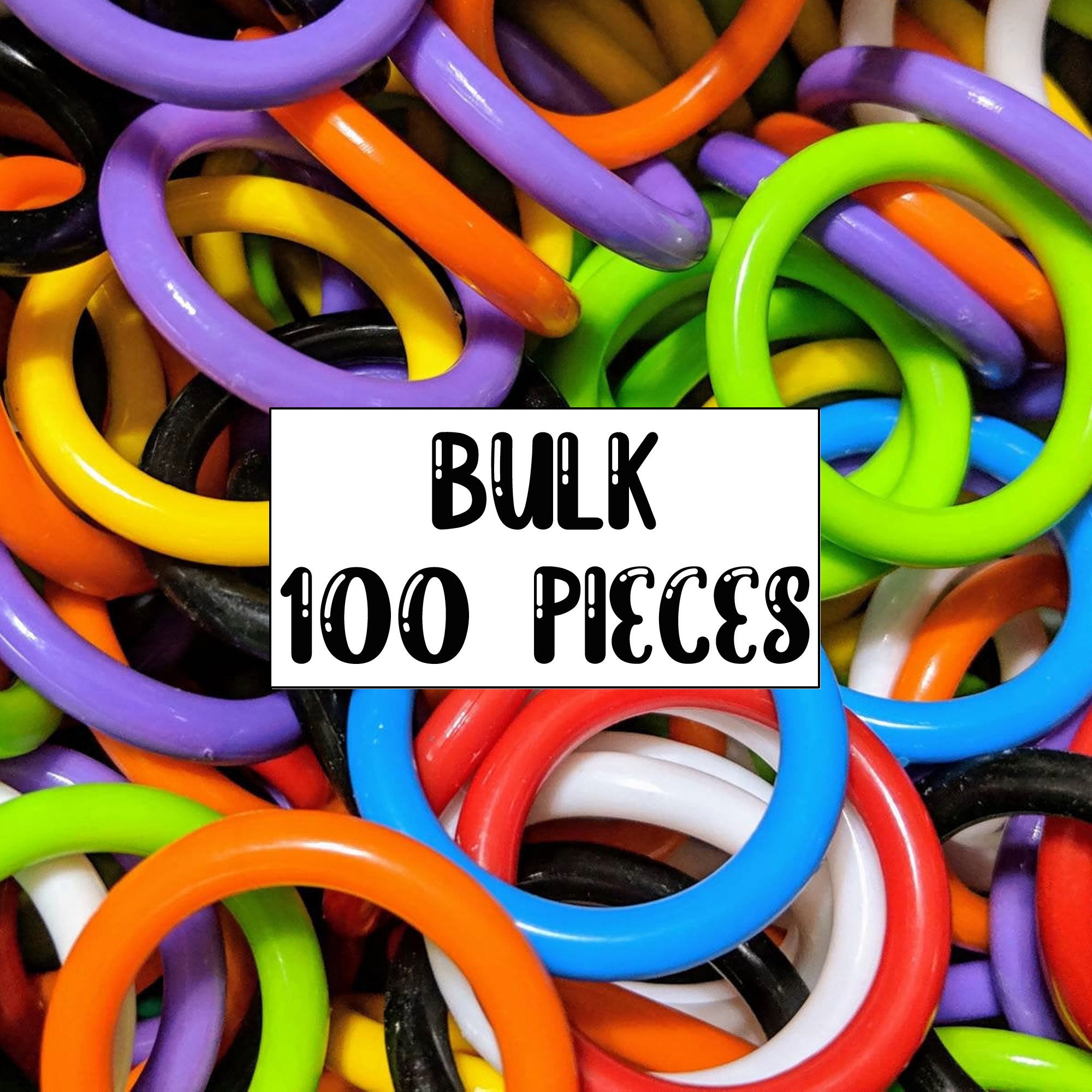 1.5-inch Rings X 6, Pastel Rings, Plastic Rings, Craft Rings 