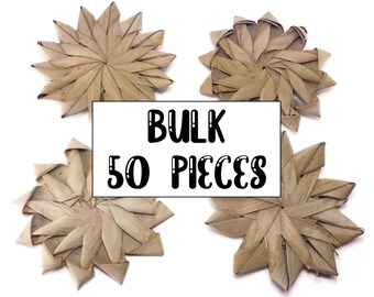 Handmade Medium Palm Flowers 4 inch (10 cm) - BULK 50 Count