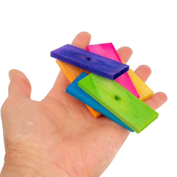 Colored Balsa Slats Bundle -  2 5/8" x 1" x 3/16"  - Bird Toy Part, Easy to Chew