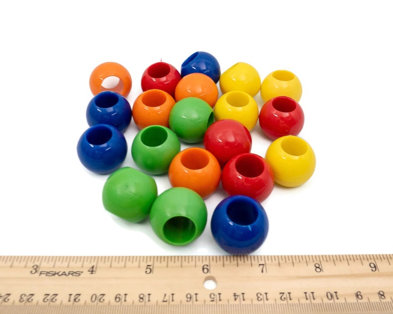 Large Round Bead 1 1/8 24 Pieces Big Beads Bird Toy Part Sugar Glider Toy Part image 3