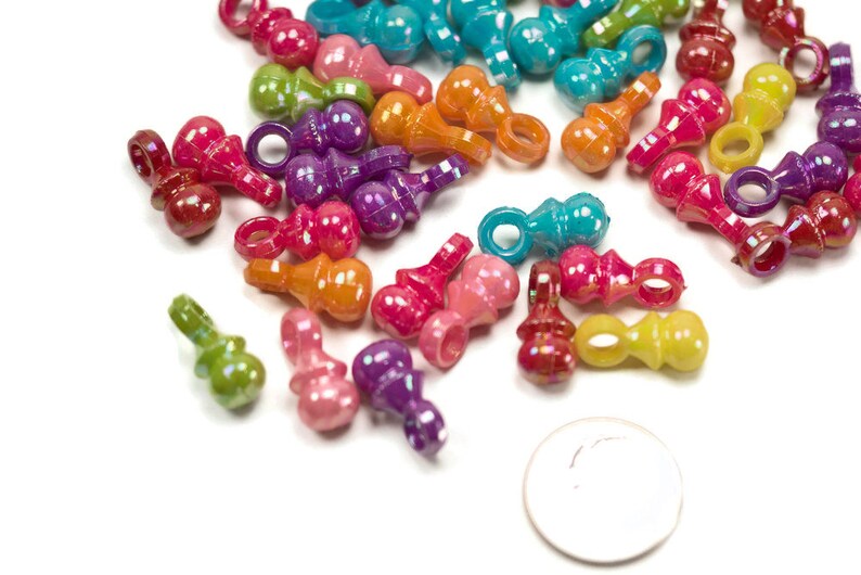 Bird Toy Part BULK Fairy House Mushroom Charm Sugar Glider Plastic Acrylic Pendant !