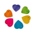 6 Hardwood Hearts 1 1/2" tall - Bird Toy Part, Made in the USA