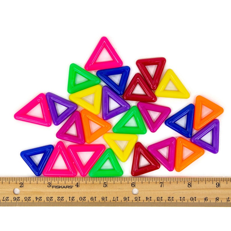 1" Plastic Triangle (25 Pieces) - Mix of 8 Colors - Etsy