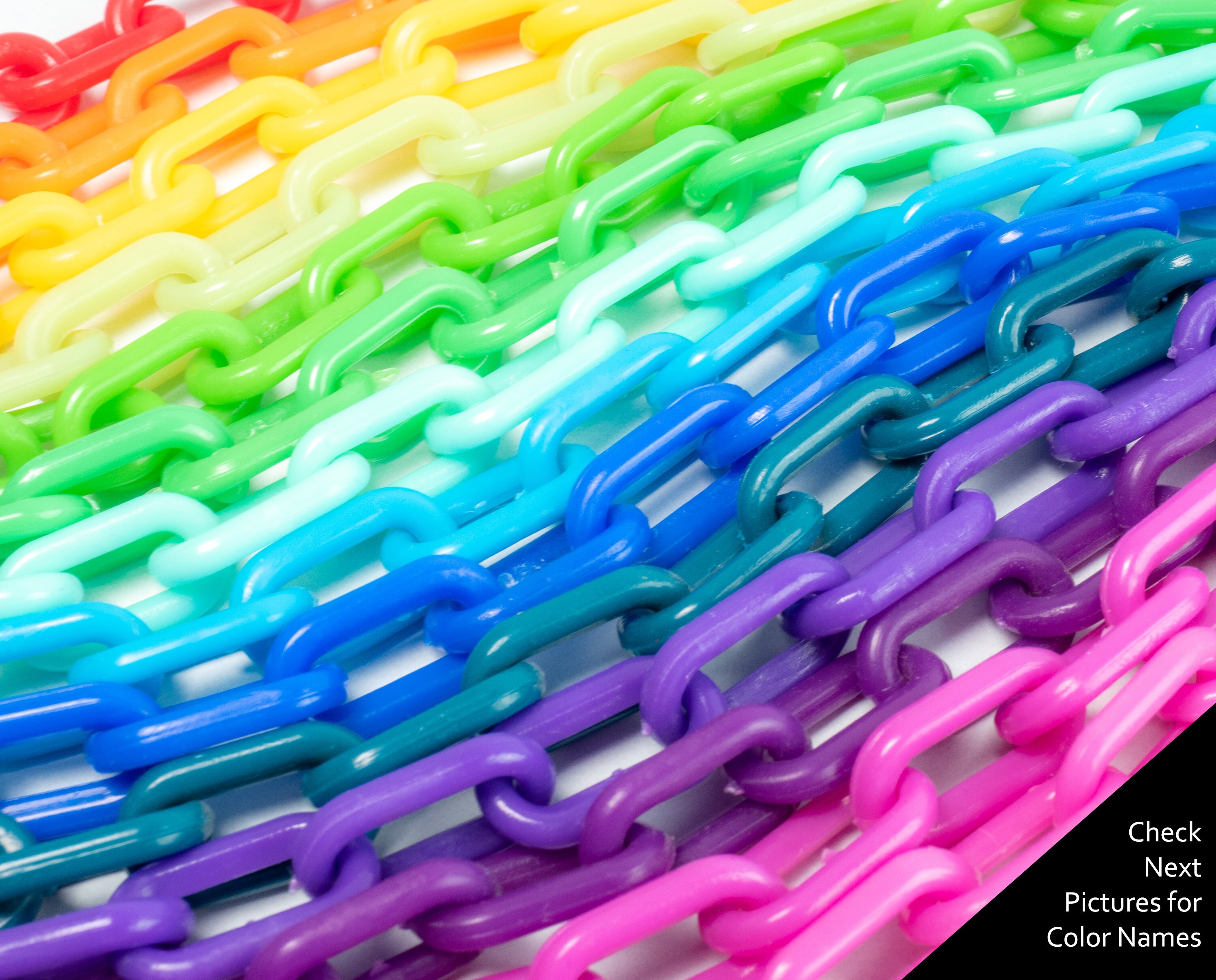 Small Plastic Chain 3/4 links 3 mm thick 10 Feet Etsy