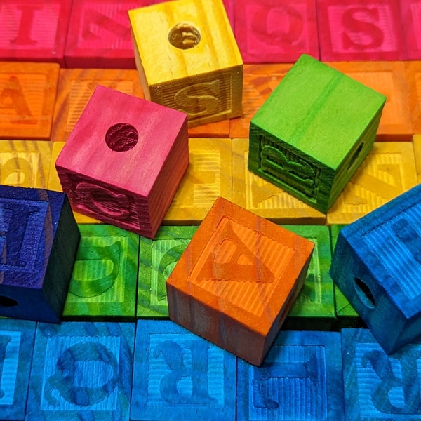 Set of 24 Colored ABC Blocks for Bird Toys